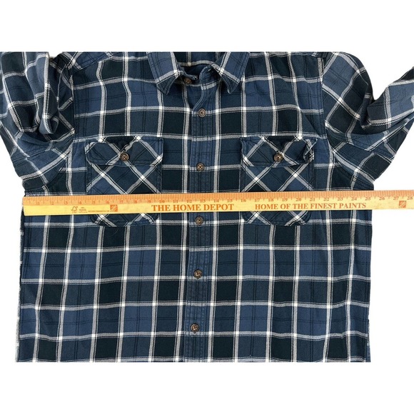 Duluth Trading Co. Men‎ Blue Plaid Button Up long Sleeve Sz 2XL - Picture 3 of 6